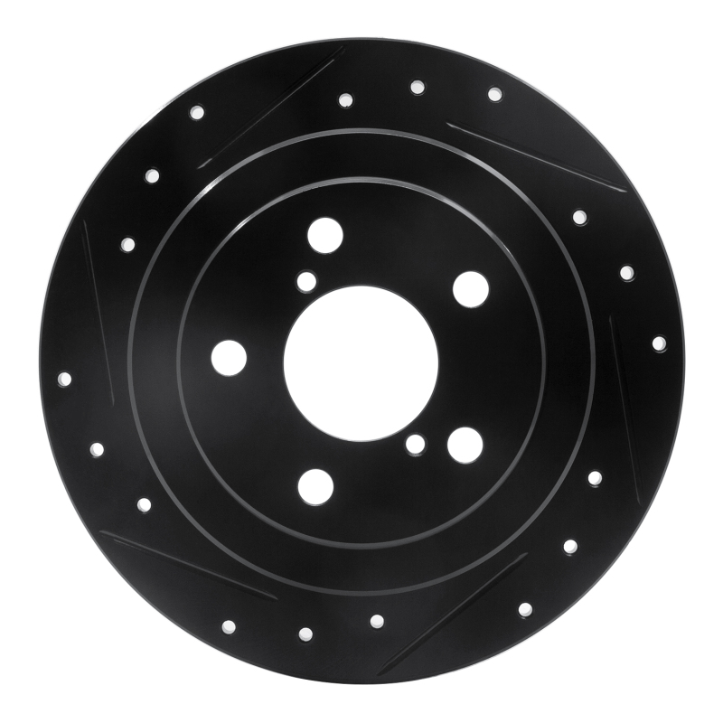 Saab 9-2X Brake Rotor (1) - Rear Left - R1 Concepts - Drilled & Slotted - Black - `90-`08